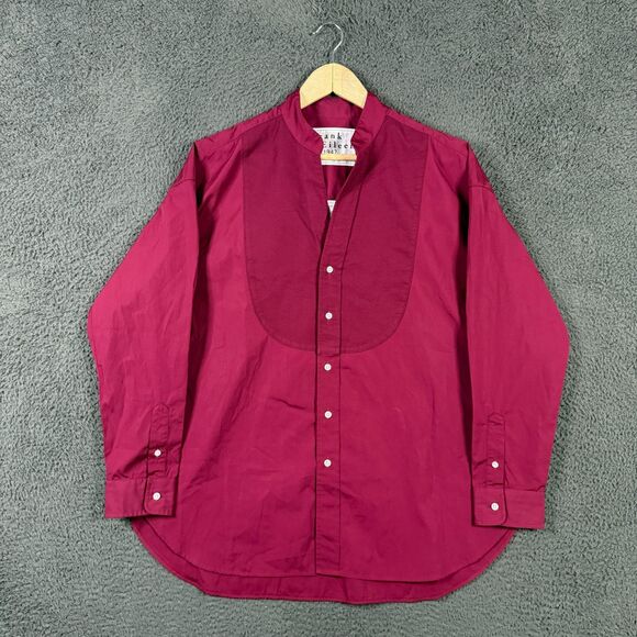 Frank & Eileen Shirt Womens Small Red Victoria Tuxedo Front Button Up Blouse - Picture 1 of 15